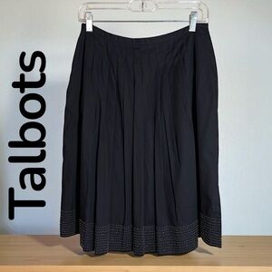 Talbots Black Beaded A-Line Skirt with Pleats. Lined. New with tags!